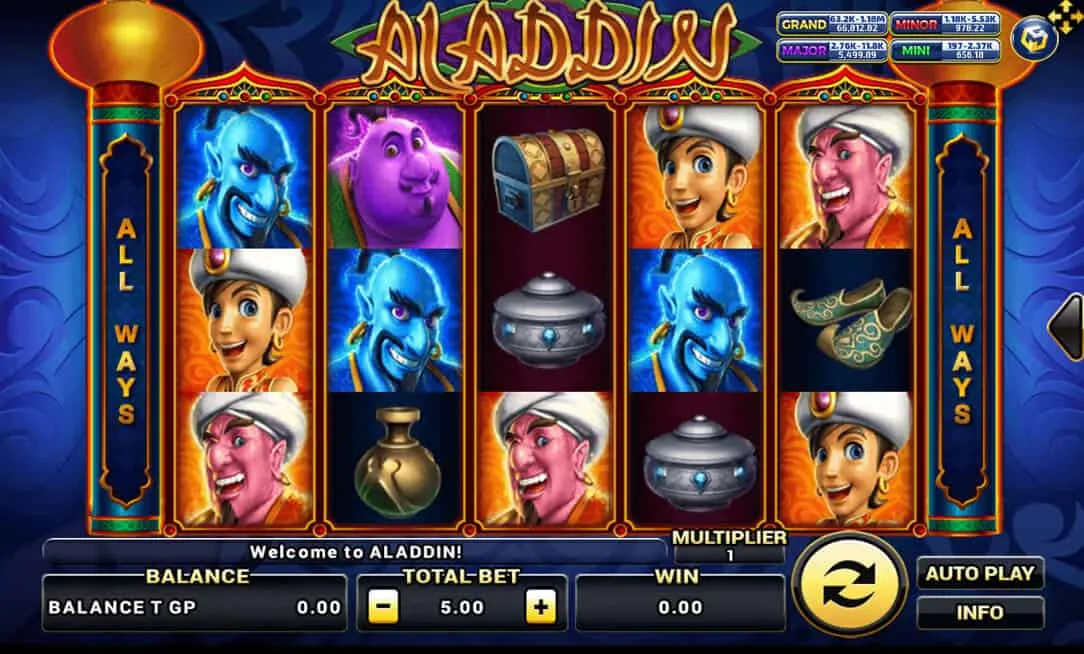 ภาพตัวอย่างเกมสล็อต Aladdin