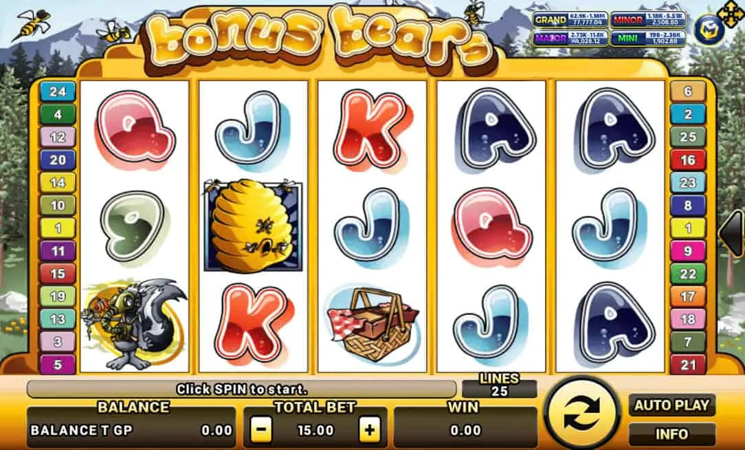 ภาพตัวอย่างเกมสล็อต Bonus Bear