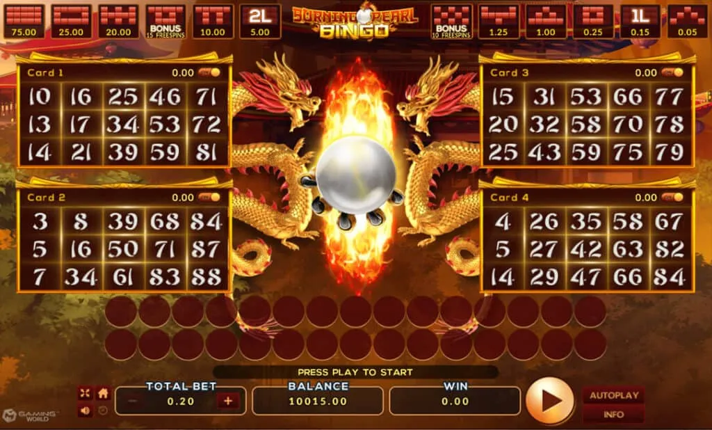 ภาพตัวอย่างเกมสล็อต Burning Pearl Bingo