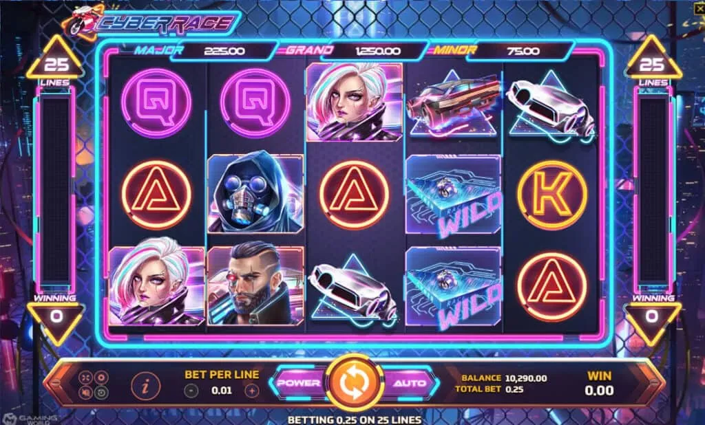 ภาพตัวอย่างเกมสล็อต Cyber Race