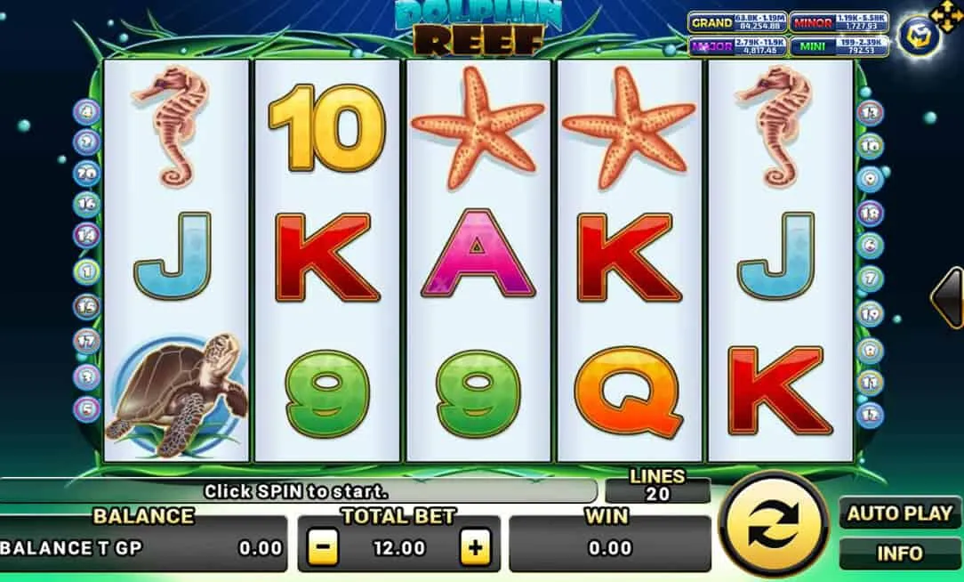 ภาพตัวอย่างเกมสล็อต Dolphin Reef
