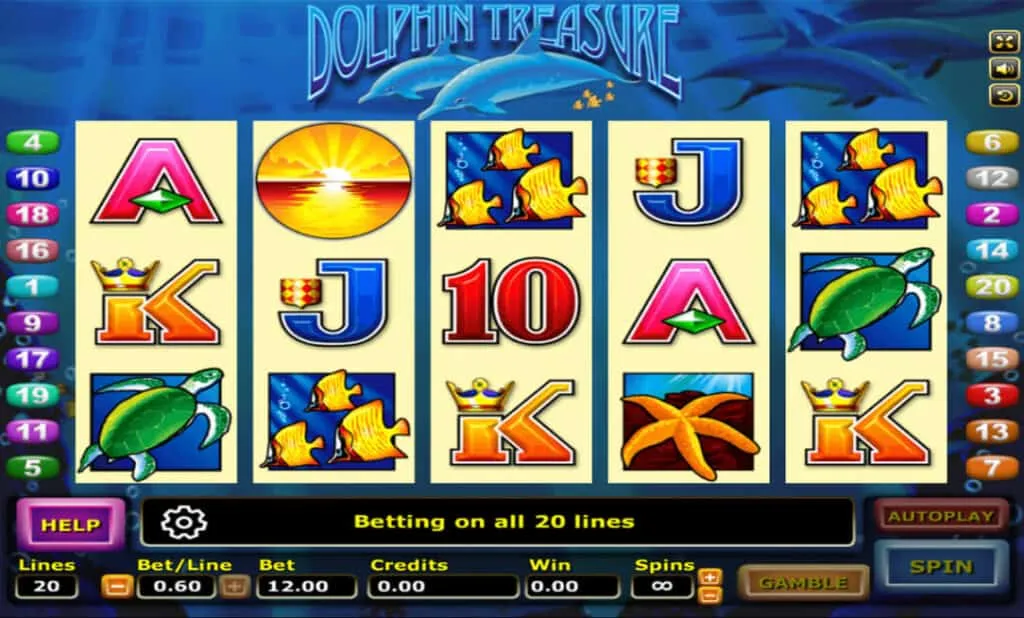 ภาพตัวอย่างเกมสล็อต Dolphin Treasure