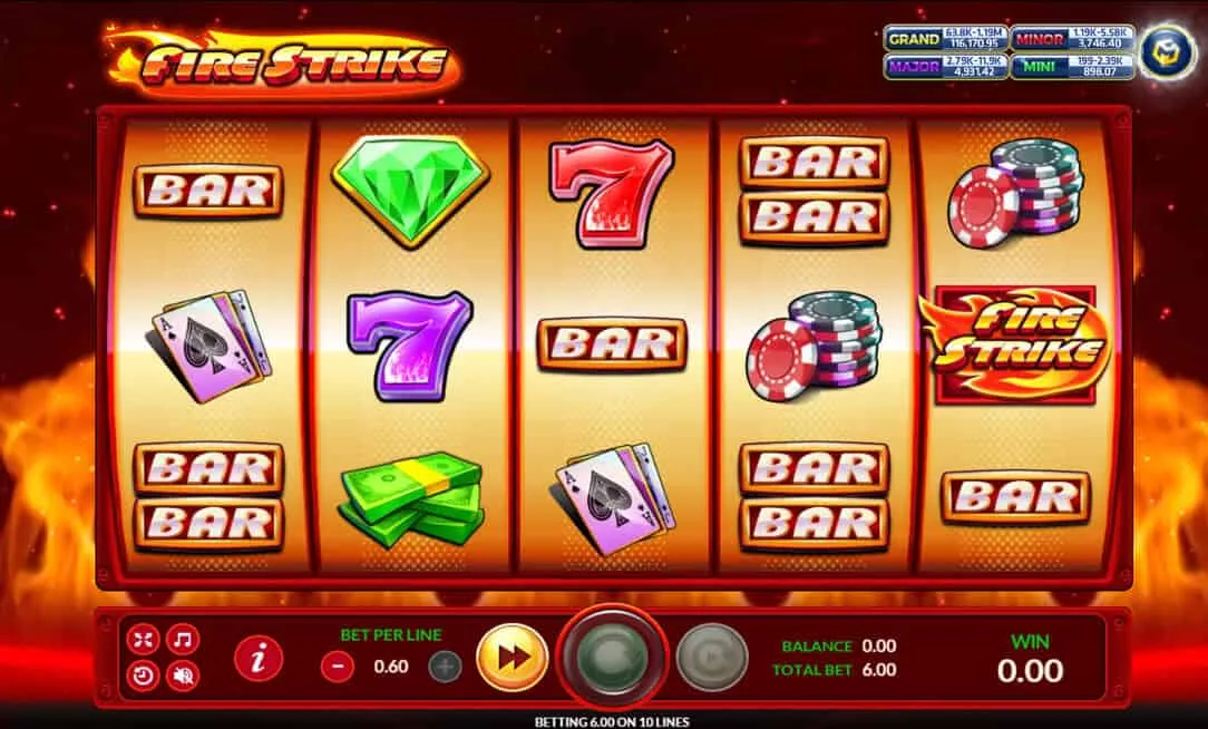 ภาพตัวอย่างเกมสล็อต Fire Strike