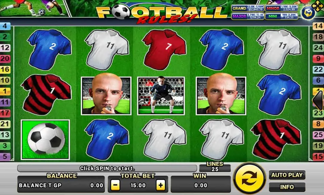ภาพตัวอย่างเกมสล็อต Football