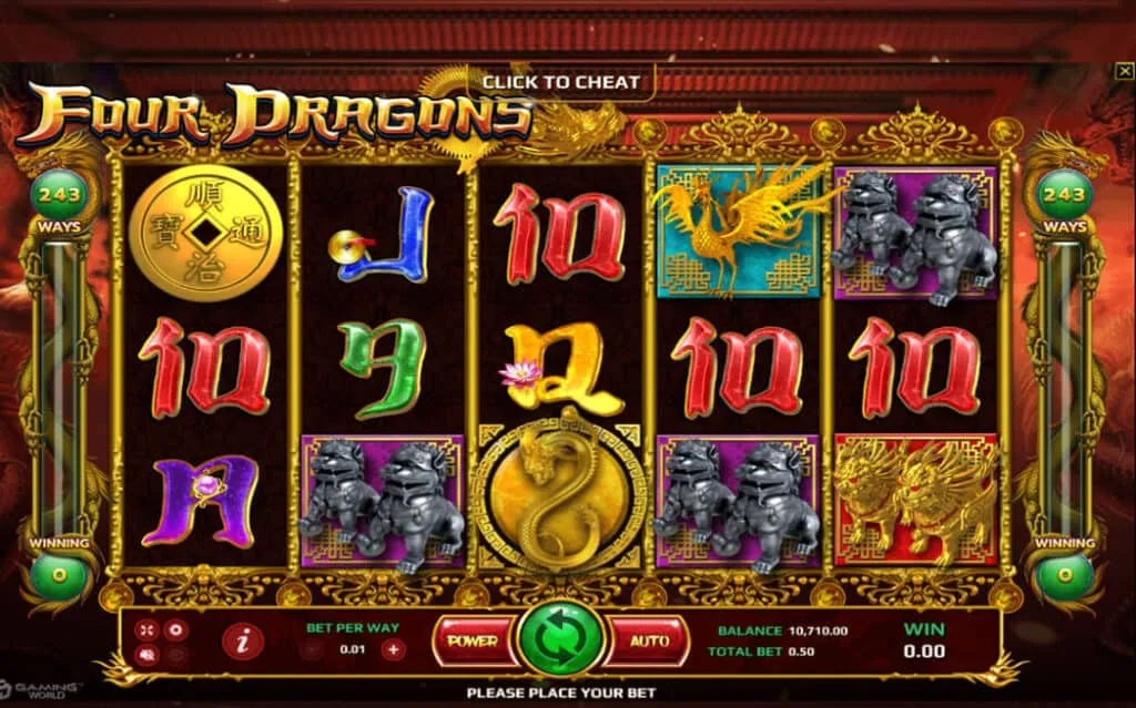 ภาพตัวอย่างเกมสล็อต Four Dragons