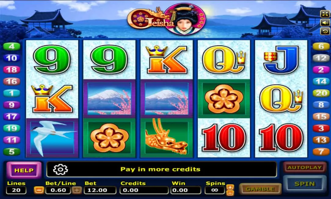 ภาพตัวอย่างเกมสล็อต Geisha