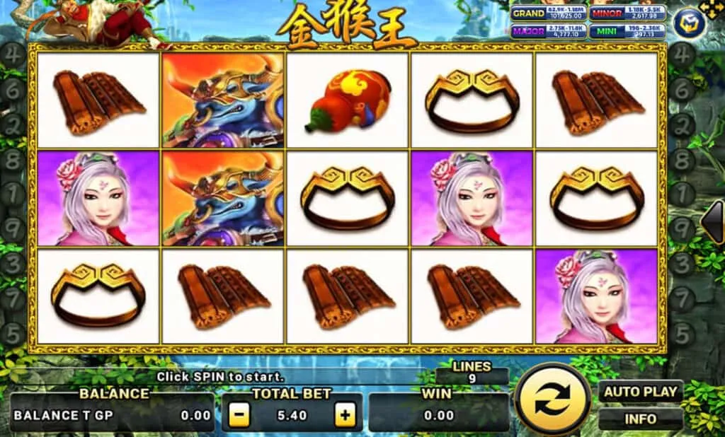 ภาพตัวอย่างเกมสล็อต Golden Monkey King