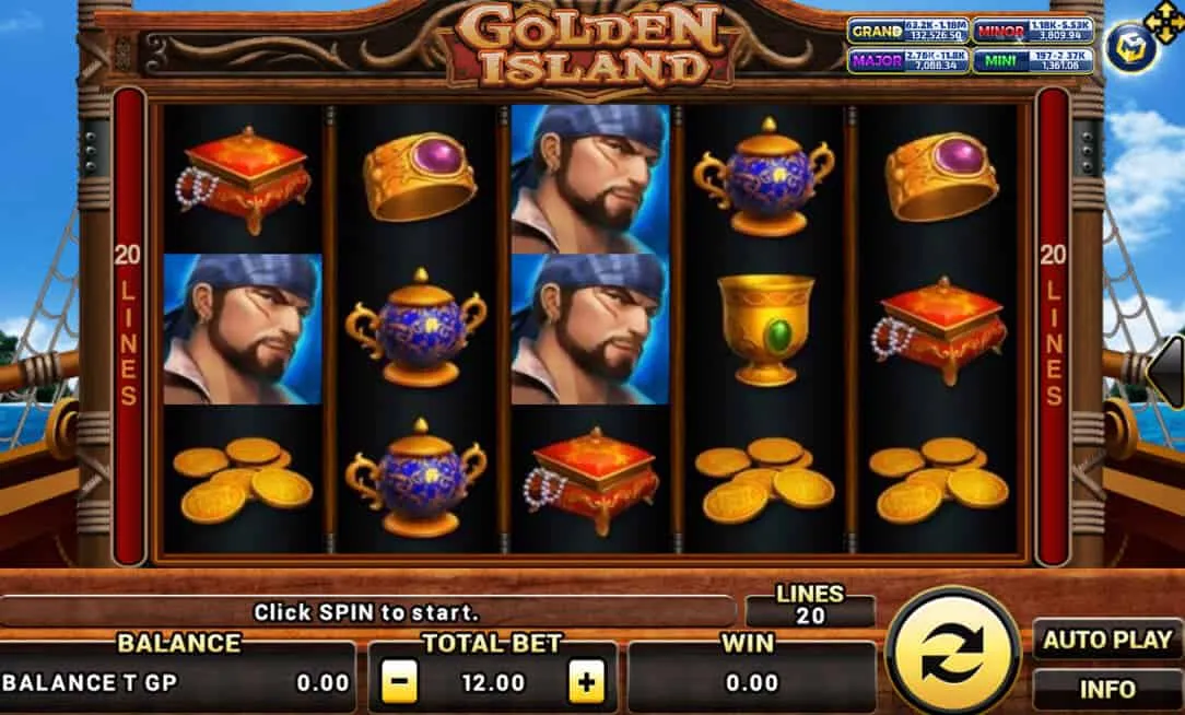 ภาพตัวอย่างเกมสล็อต Golden lsland