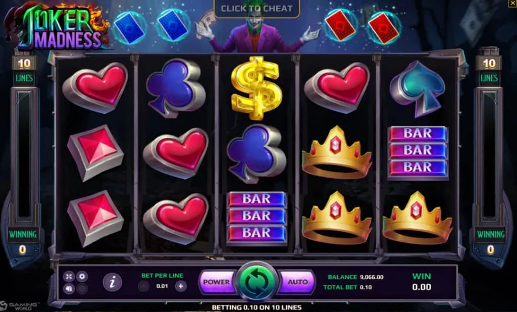 ภาพตัวอย่างเกมสล็อต Joker Madness