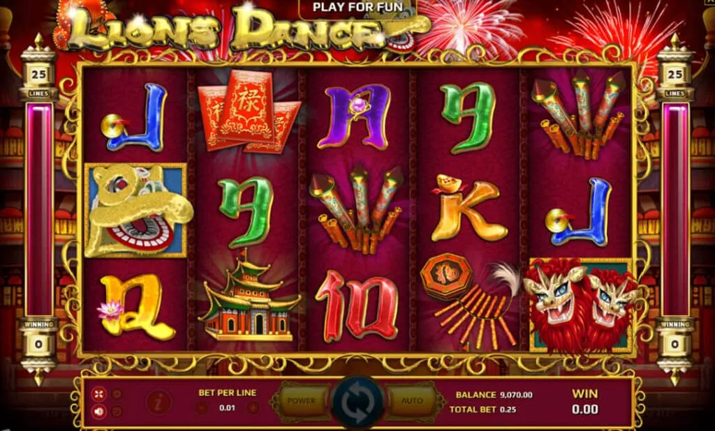 ภาพตัวอย่างเกมสล็อต Lions Dance