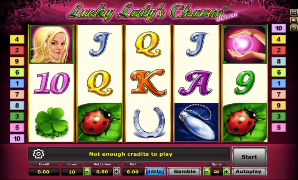 ภาพตัวอย่างเกมสล็อต Lucky Lady Charm