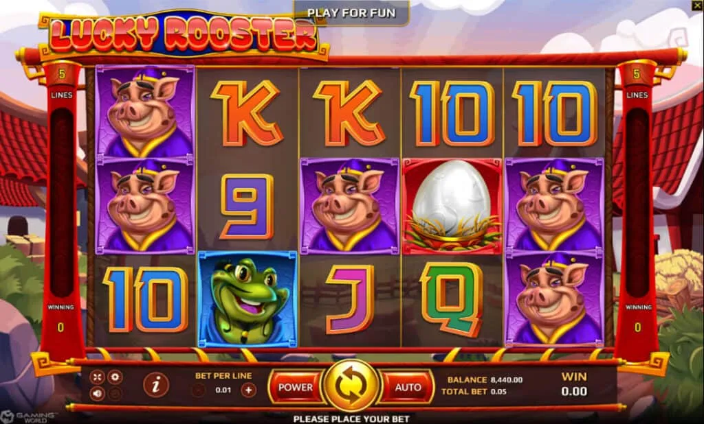 ภาพตัวอย่างเกมสล็อต Lucky Rooster