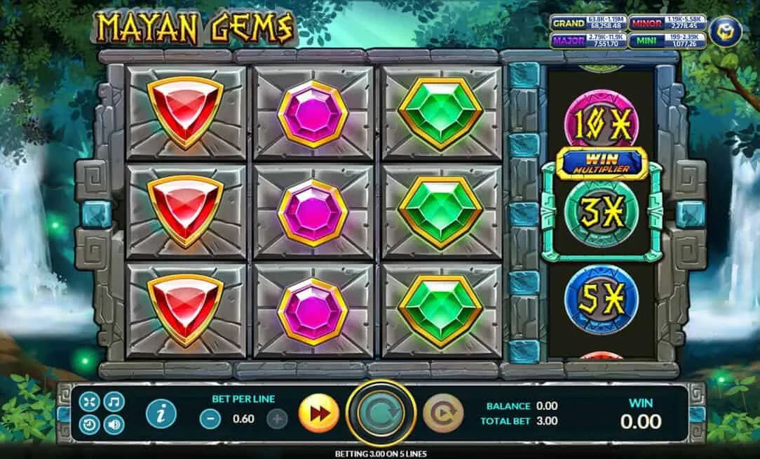 ภาพตัวอย่างเกมสล็อต Mayan Gems