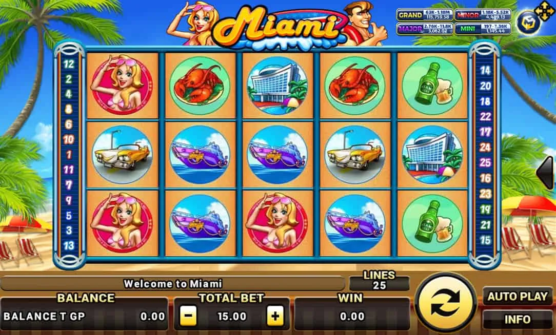ภาพตัวอย่างเกมสล็อต Miami