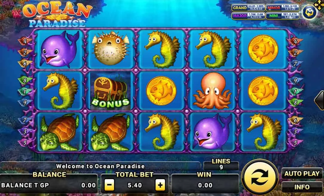 ภาพตัวอย่างเกมสล็อต Ocean Paradise