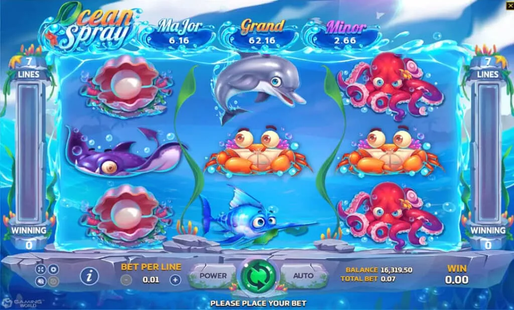 ภาพตัวอย่างเกมสล็อต Ocean Spray