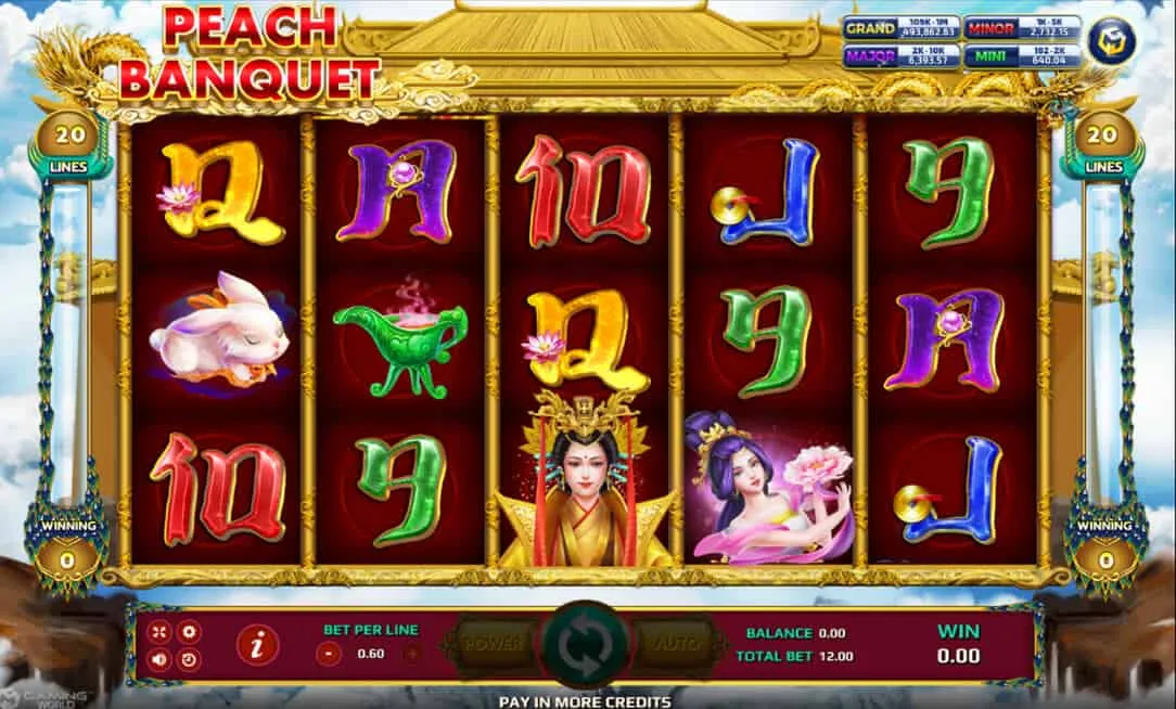 ภาพตัวอย่างเกมสล็อต Peach Banquet