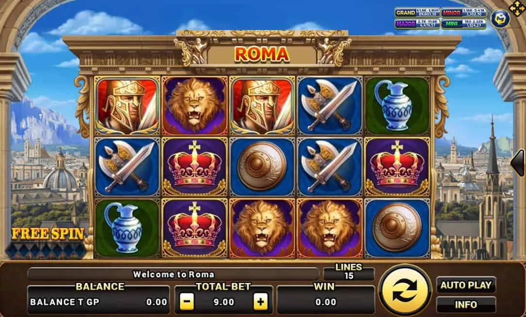 ภาพตัวอย่างเกมสล็อต Roma