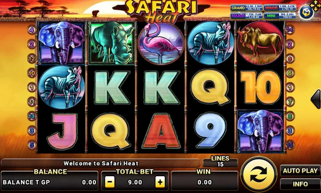ภาพตัวอย่างเกมสล็อต Safari Heat