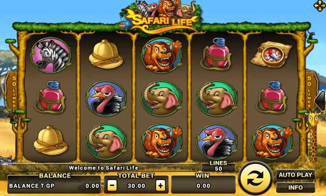ภาพตัวอย่างเกมสล็อต Safari Life