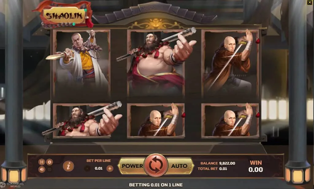 ภาพตัวอย่างเกมสล็อต Shaolin