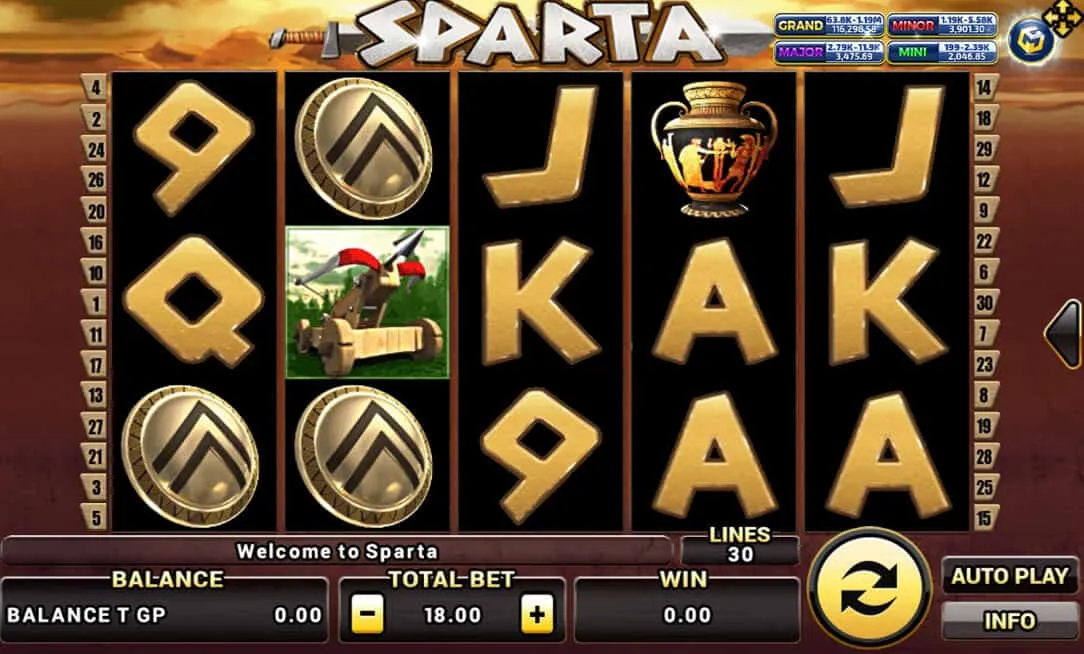 ภาพตัวอย่างเกมสล็อต Sparta