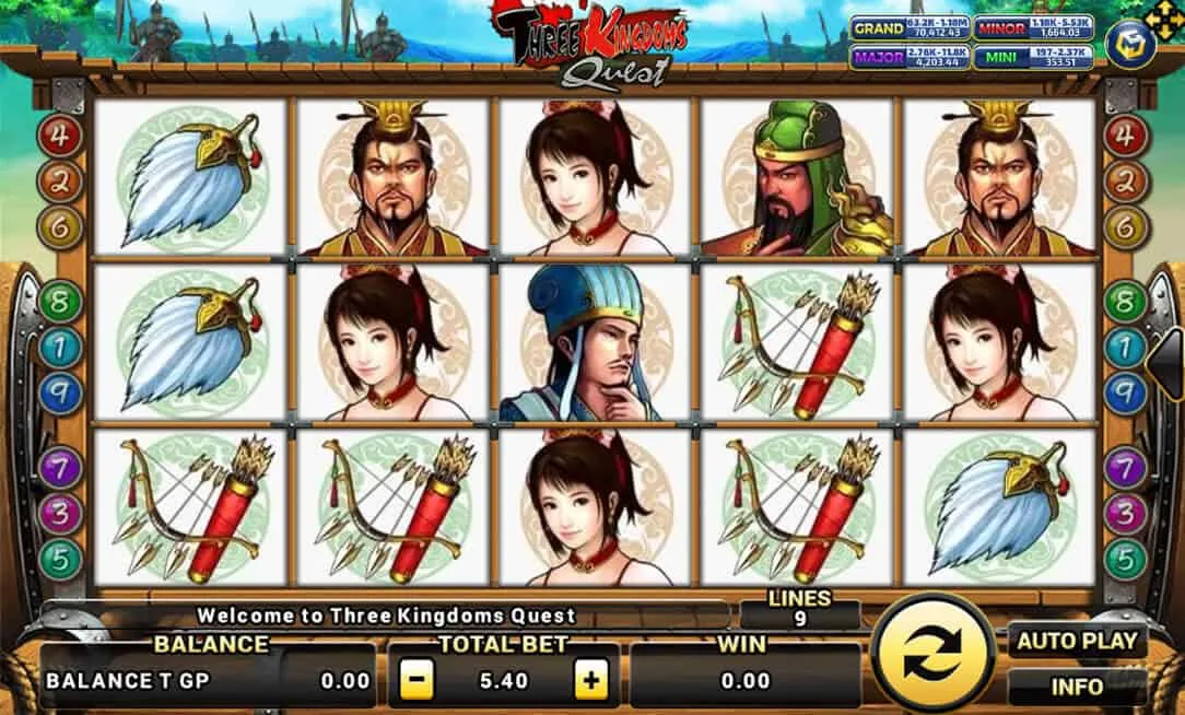 ภาพตัวอย่างเกมสล็อต Three Kingdoms